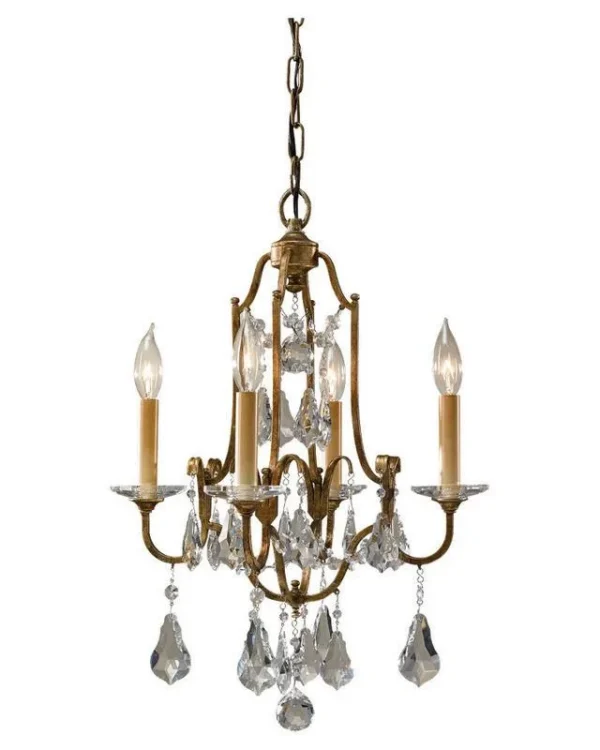 Dordogne Crystal Chandelier, 16" in bronze