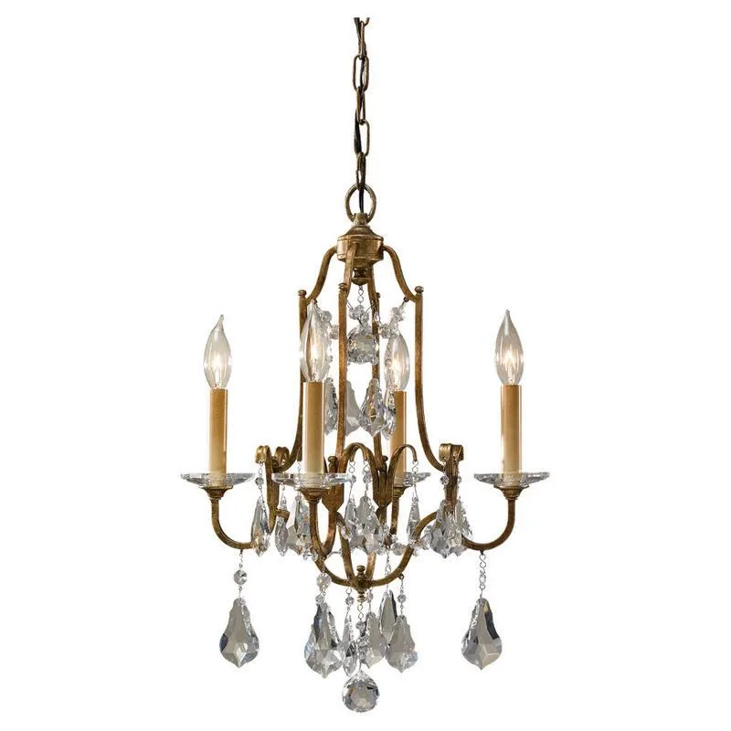Dordogne Crystal Chandelier, 16" in bronze