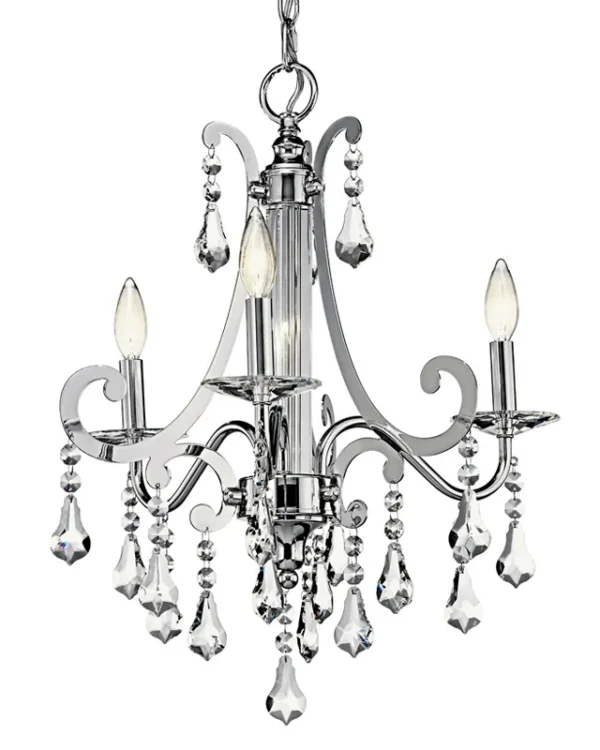 Dordogne Crystal Chandelier, 21" in polished chrome