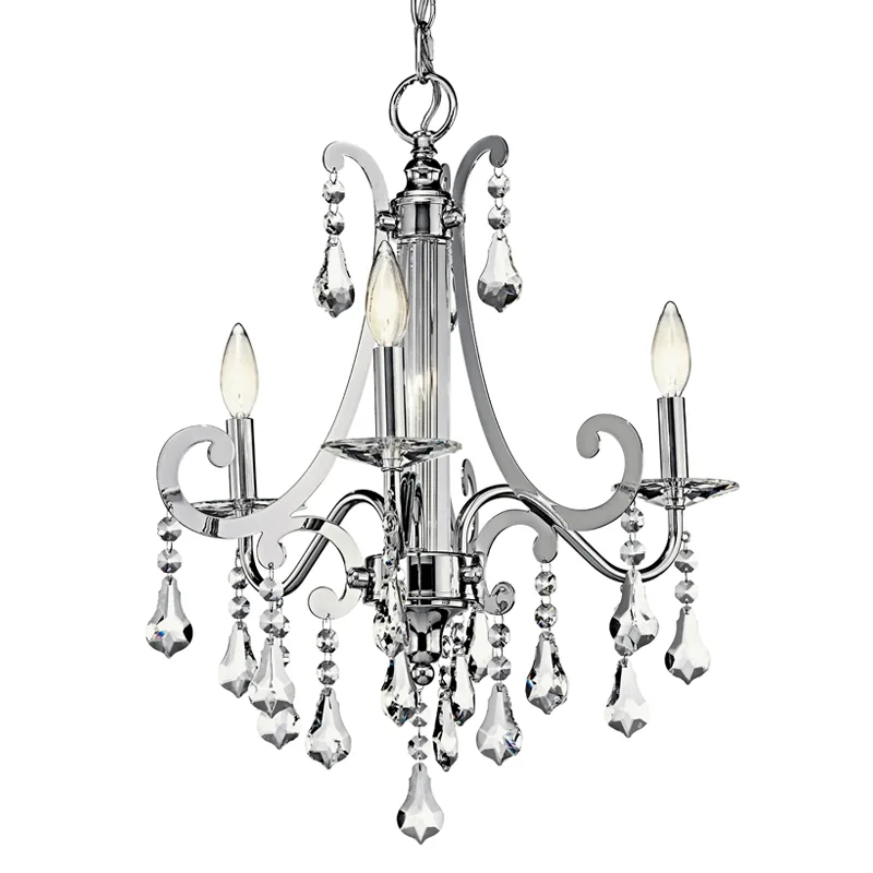 Dordogne Crystal Chandelier, 21" in polished chrome