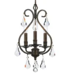 Forge Crystal Chandelier, 10" in bronze