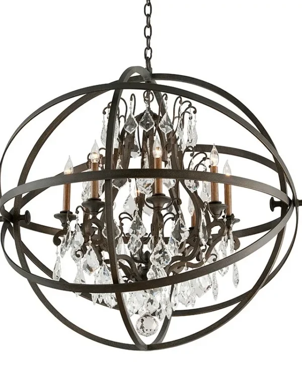 Gascogne Crystal Chandelier, 41" in bronze