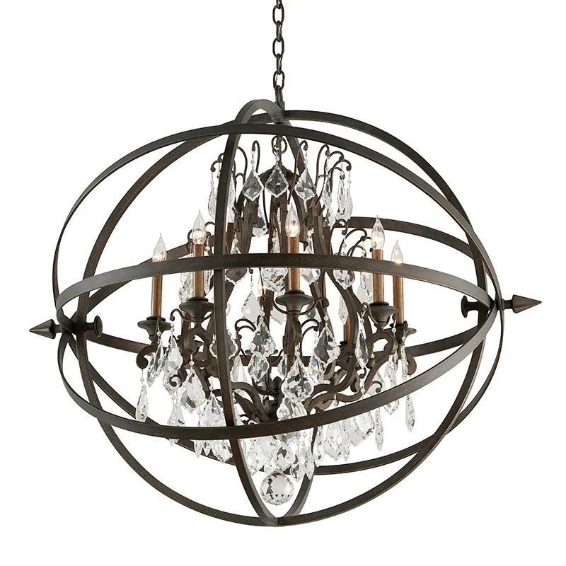 Gascogne Crystal Chandelier, 41" in bronze