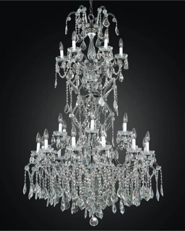 Vendôme Crystal 19-Light Chandelier, 39" × 49" H in bronze