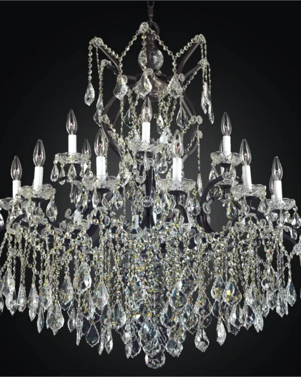 Vendôme Crystal 19-Light Chandelier, 39" × 41" H in bronze