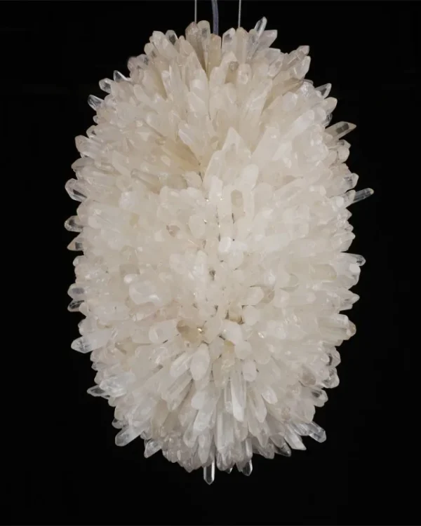 Saphir Quartz Chandelier, 7" in polished chrome