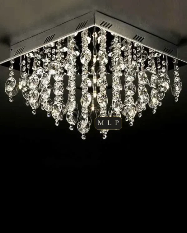 Ligne Empire Crystal Flush Mount, 16" in polished chrome