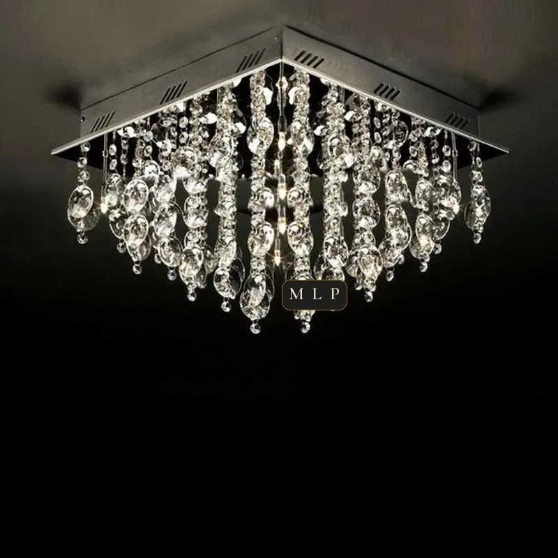 Ligne Empire Crystal Flush Mount, 16" in polished chrome