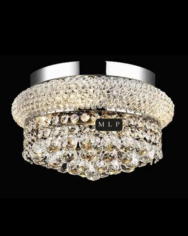 Tuileries Empire Crystal Flush Mount, 12" × 6" H in gold