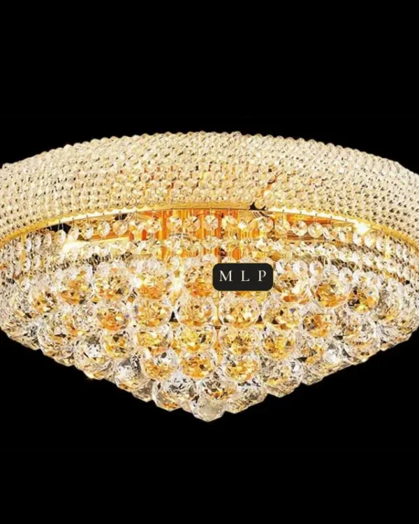 Tuileries Empire Crystal Flush Mount, 20" × 10" H in gold