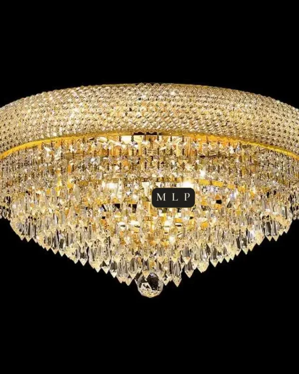 Tuileries Empire Crystal Flush Mount, 20" × 11" H in gold