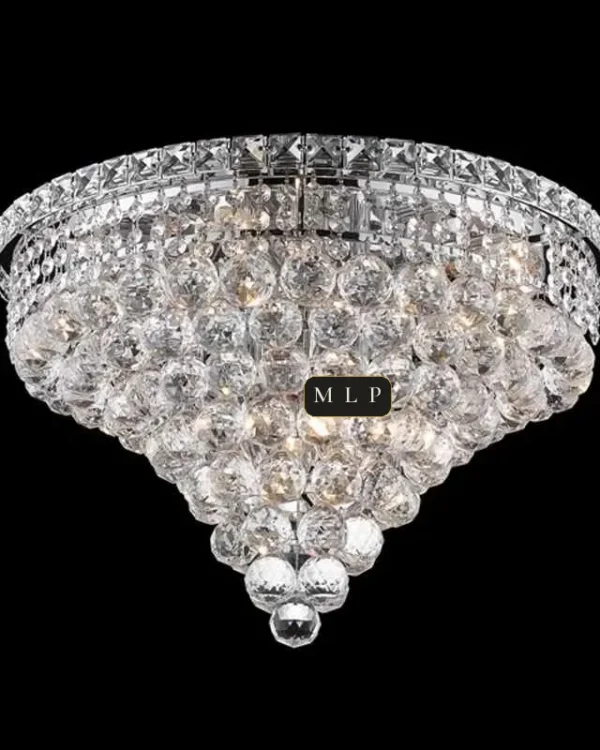 Tuileries Empire Crystal Flush Mount, 20" × 16" H in Polished Chrome in polished chrome