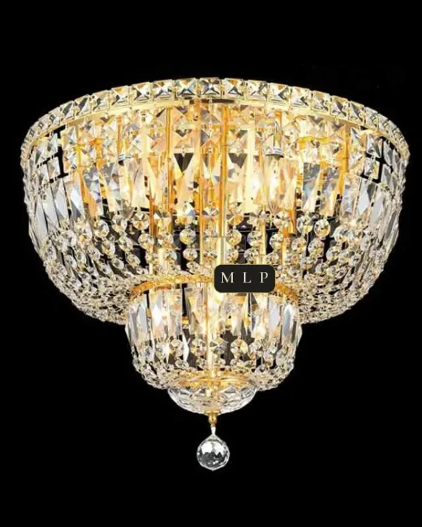Tuileries Empire Crystal Flush Mount II, 20" × 16" H in Gold in gold