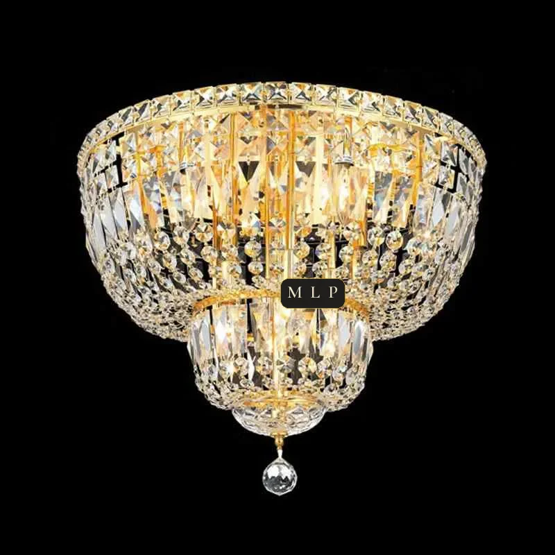 Tuileries Empire Crystal Flush Mount II, 20" × 16" H in Gold in gold