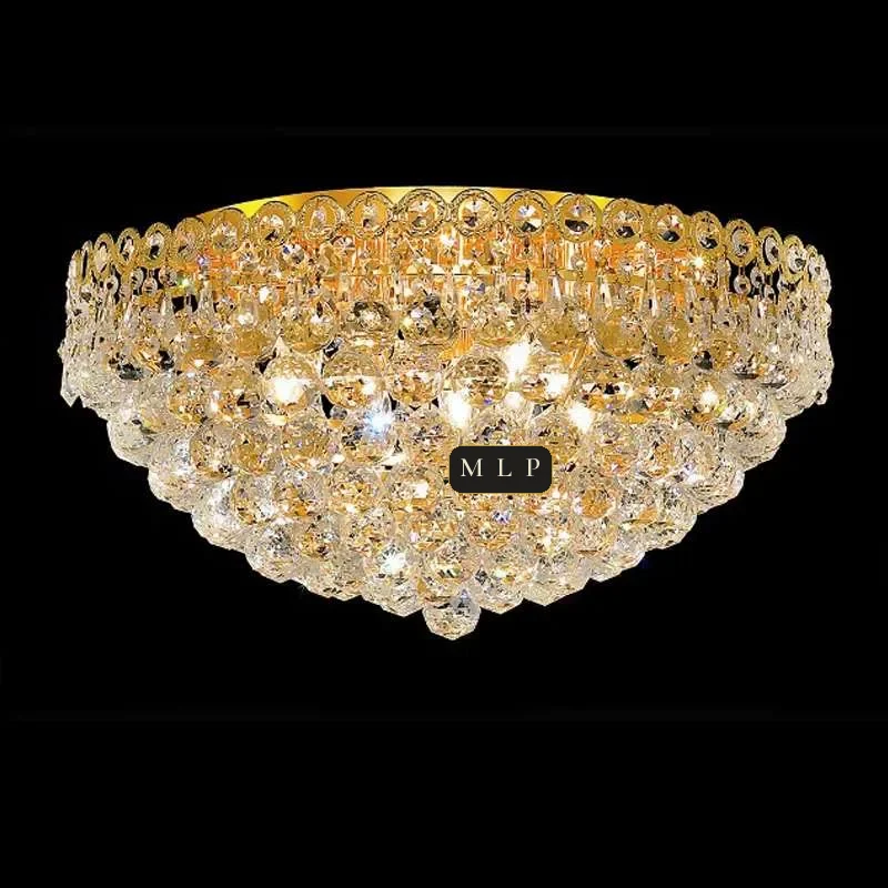 Tuileries Empire Crystal Flush Mount II, 20" × 12" H in Gold in gold