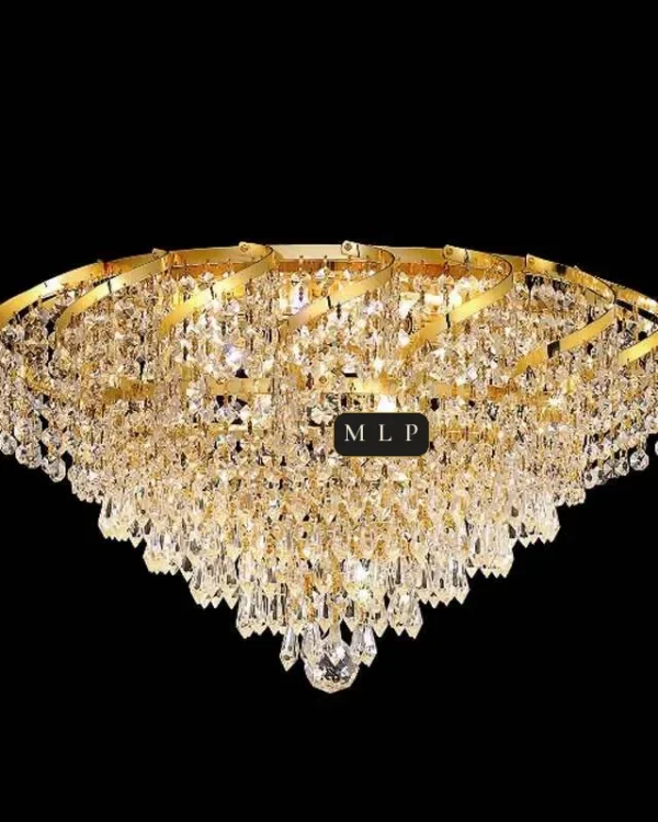 Tuileries Empire Crystal Flush Mount, 20" × 13" H in gold