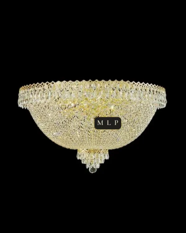 Tuileries Empire Crystal Flush Mount, 20" × 16" H in Gold in gold