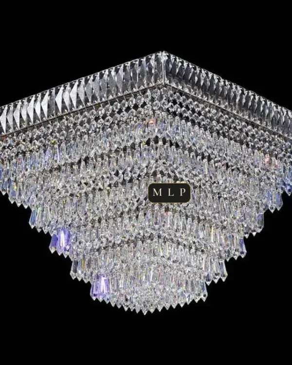 Tuileries Empire Crystal Flush Mount, 20" × 14" H in polished chrome