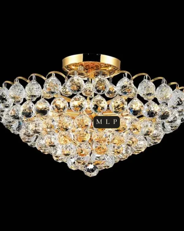 Tuileries Empire Crystal Flush Mount, 21" in gold