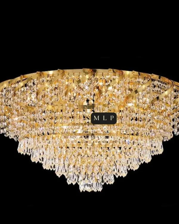Tuileries Empire Crystal Flush Mount II, 26" × 13" H in Polished Chrome in polished chrome