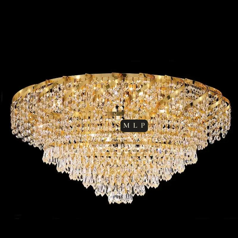 Tuileries Empire Crystal Flush Mount II, 26" × 13" H in Polished Chrome in polished chrome
