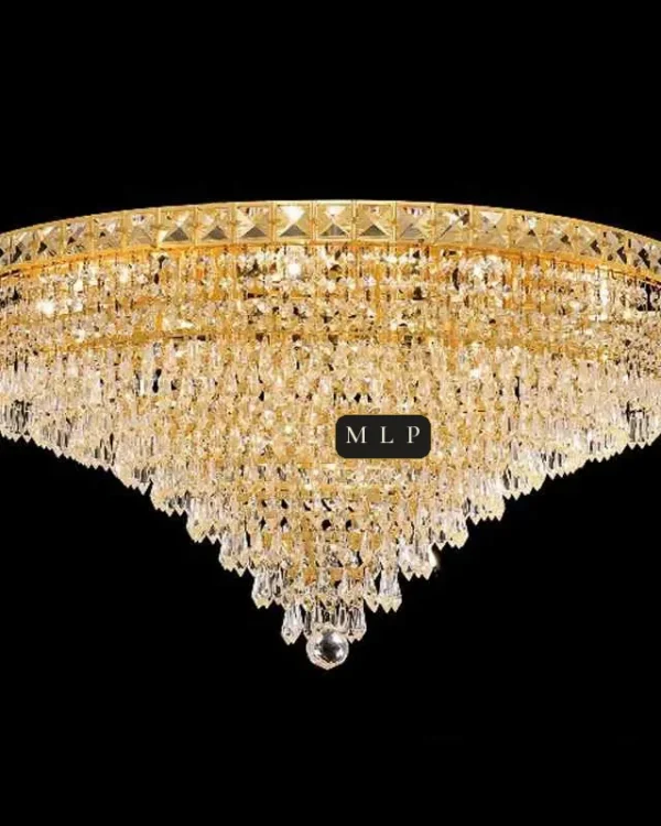 Tuileries Empire Crystal Flush Mount III, 30" × 14" H in Gold in gold