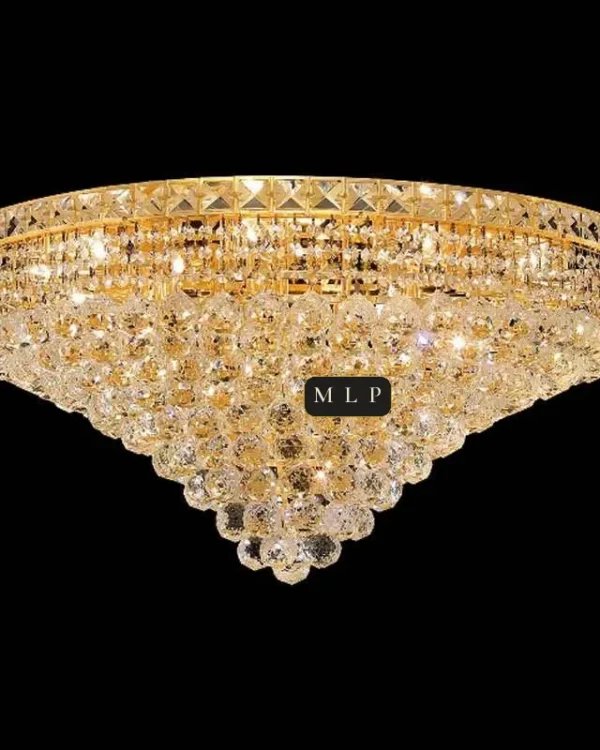 Tuileries Empire Crystal Flush Mount II, 30" × 14" H in Gold in gold