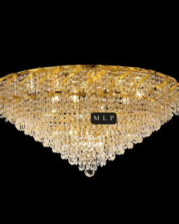 Tuileries Empire Crystal Flush Mount, 30" × 16" H in gold