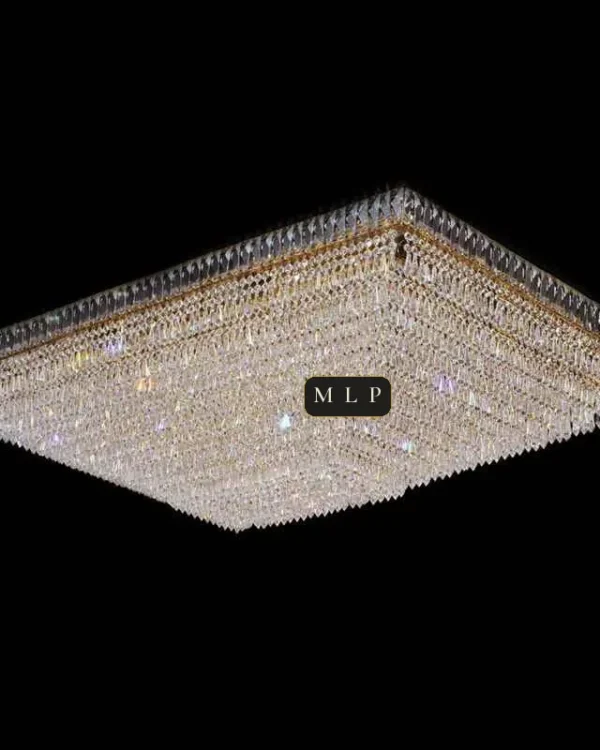 Tuileries Empire Crystal Flush Mount, 31" × 11" H in polished chrome