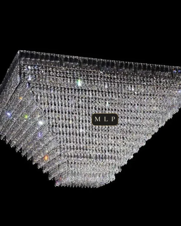 Tuileries Empire Crystal Flush Mount, 31" × 20" H in polished chrome