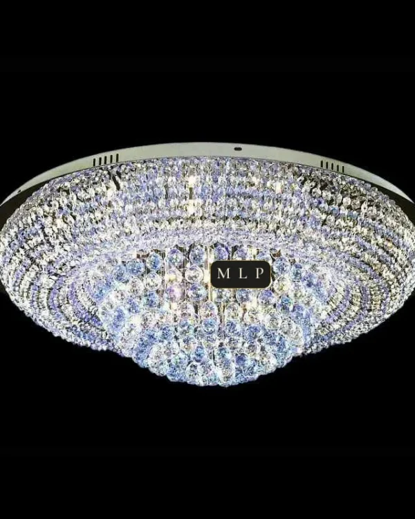 Tuileries Empire Crystal Flush Mount, 31" × 14" H in Polished Chrome in polished chrome