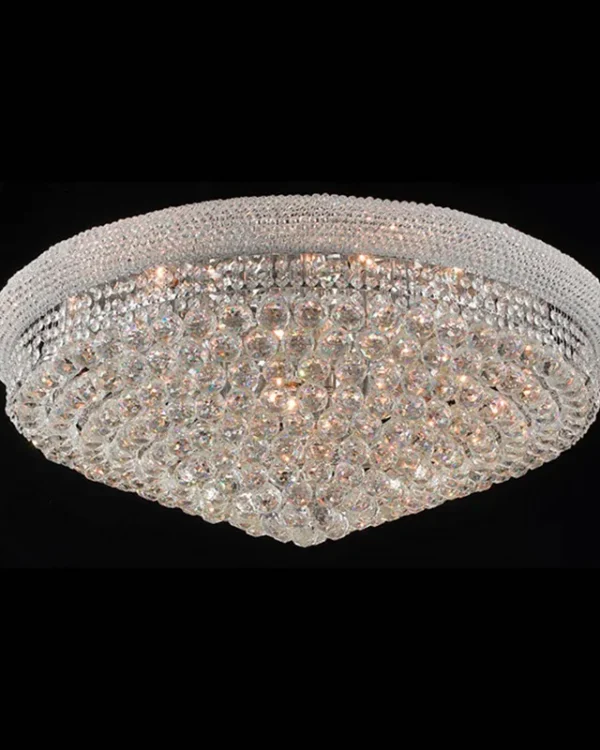 Tuileries Empire Crystal Flush Mount, 35" × 14" H in Polished Chrome in polished chrome