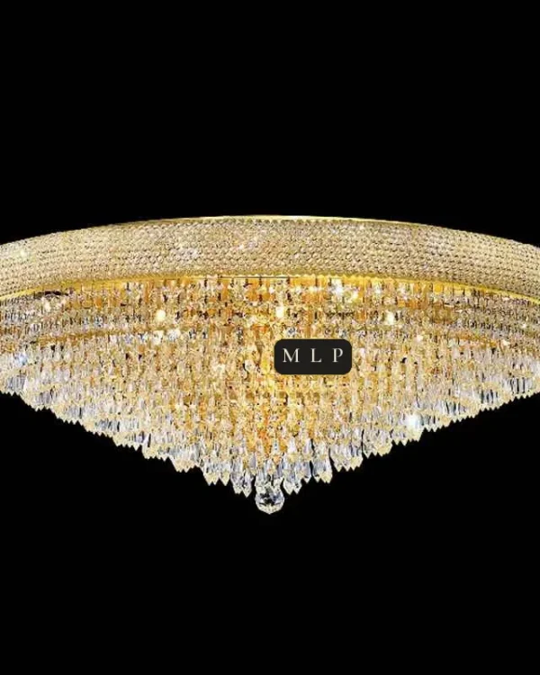 Tuileries Empire Crystal Flush Mount II, 35" × 14" H in Gold in gold