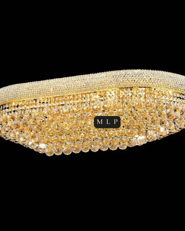 Tuileries Empire Crystal Flush Mount, 39" × 12" H in gold