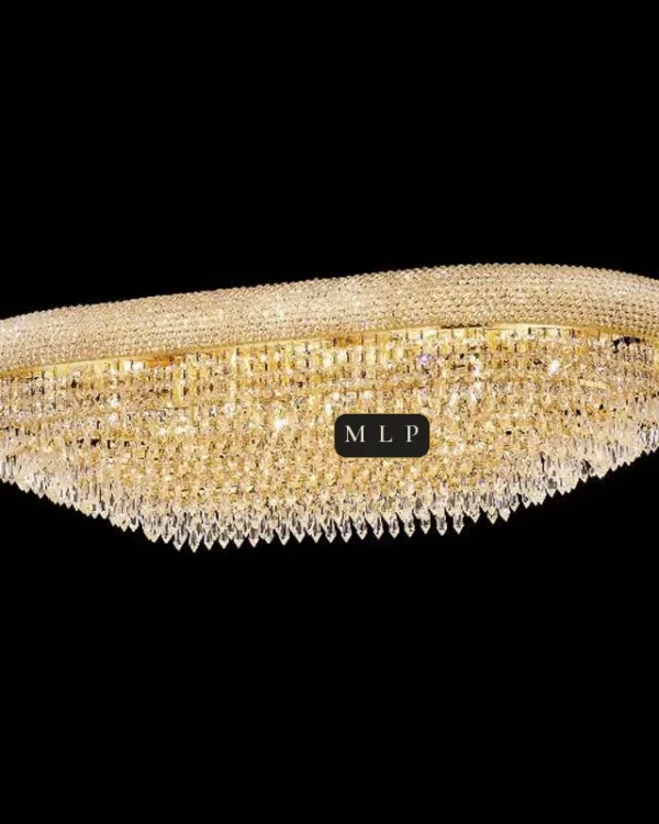 Tuileries Empire Crystal Flush Mount, 39" × 14" H in gold