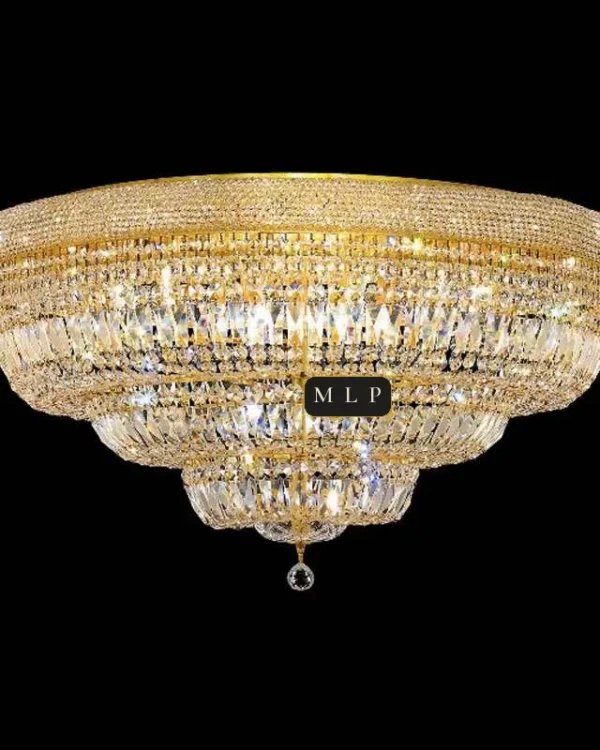 Tuileries Empire Crystal Flush Mount, 41" in gold