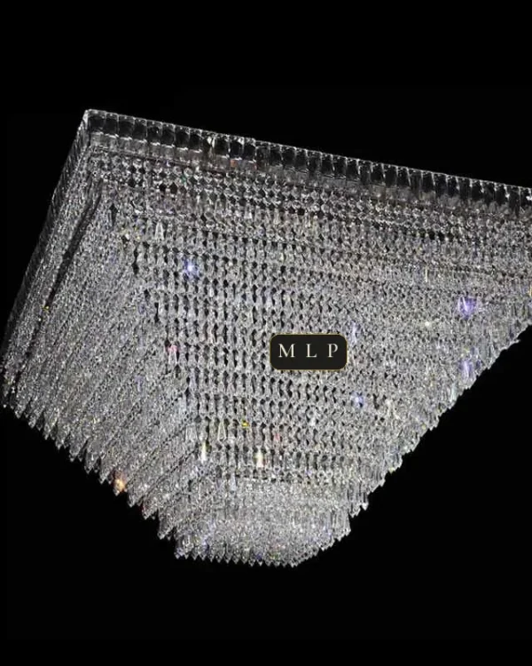 Tuileries Empire Crystal Flush Mount, 47" × 25" H in polished chrome