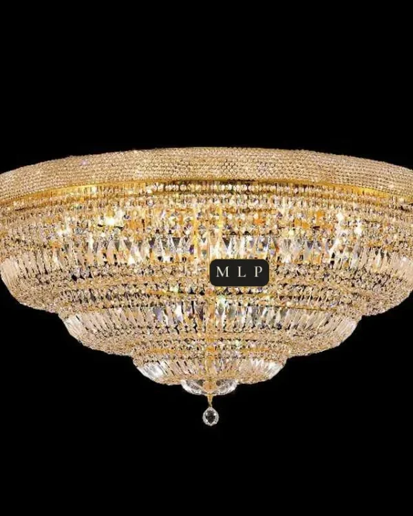 Tuileries Empire Crystal Flush Mount, 47" × 23" H in gold