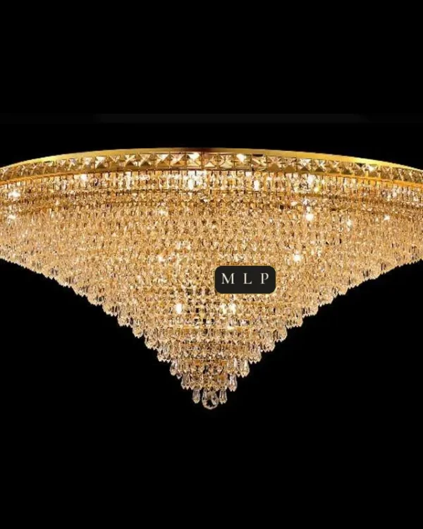 Tuileries Empire Crystal Flush Mount III, 47" × 21" H in Gold in gold