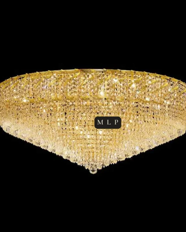 Tuileries Empire Crystal Flush Mount, 48" in gold