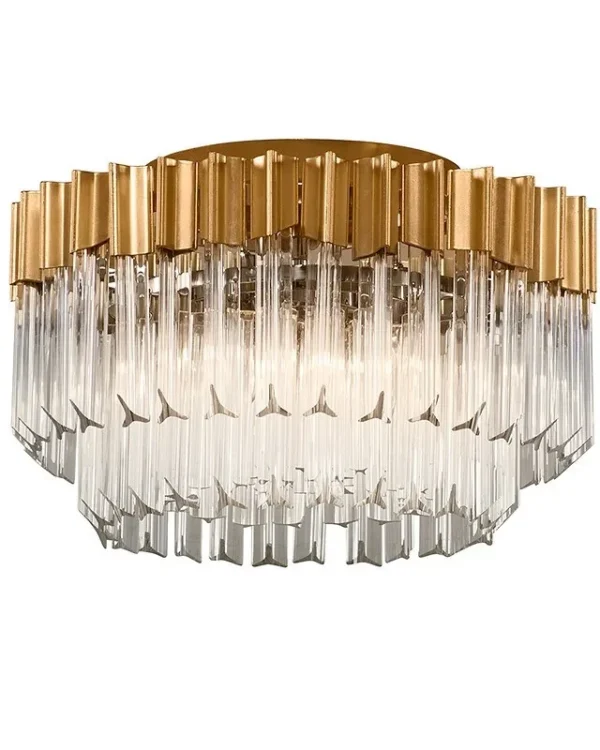 Boucle Glass Flush Mount, 18" in gold