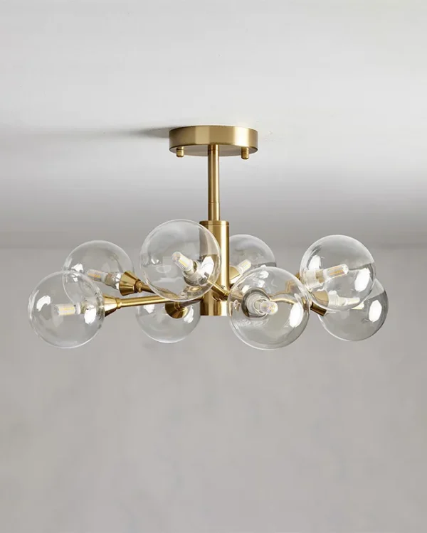 Laiton Round Glass Flush Mount, 20" × 10" H in brass