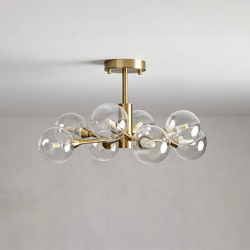 Laiton Round Glass Flush Mount, 20" × 10" H in brass