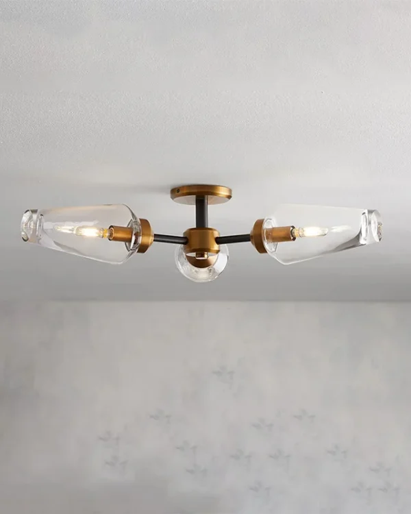 Laiton Glass Flush Mount, 30" in bronze