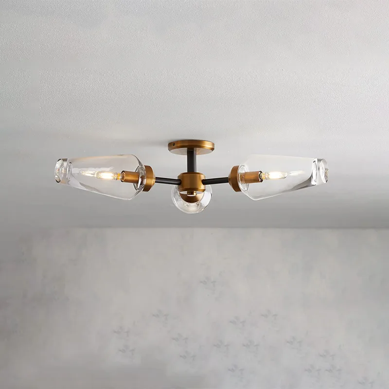 Laiton Glass Flush Mount, 30" in bronze