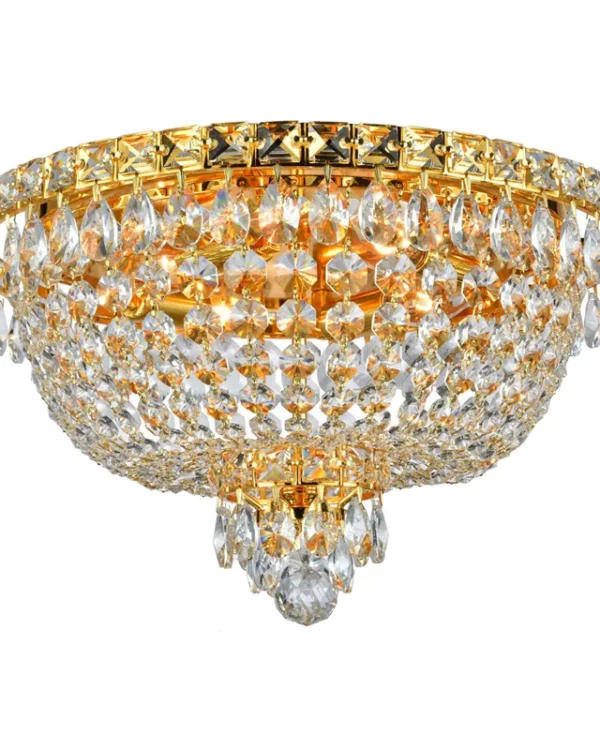 Scintille Crystal Flush Mount, 16" in gold