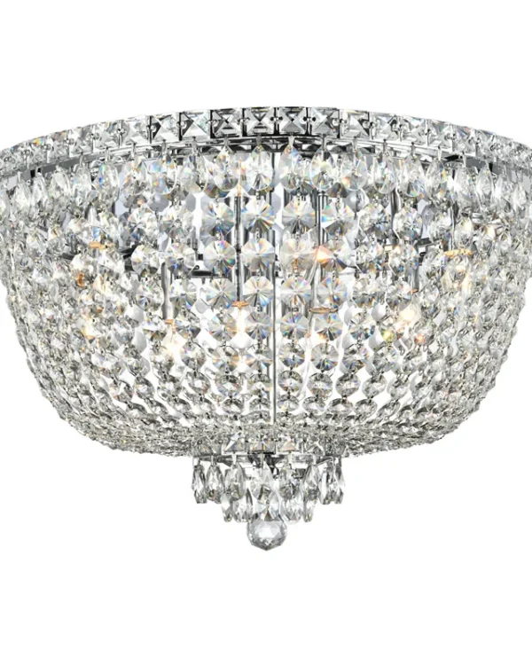 Scintille Crystal Flush Mount, 24" in gold