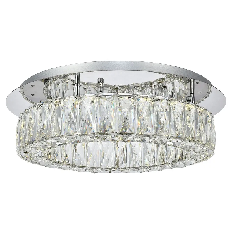 Vecteur Ring Crystal Flush Mount in polished chrome