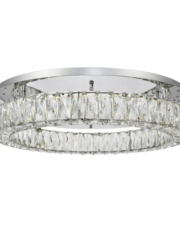 Vecteur Ring Crystal Flush Mount, 26" in polished chrome