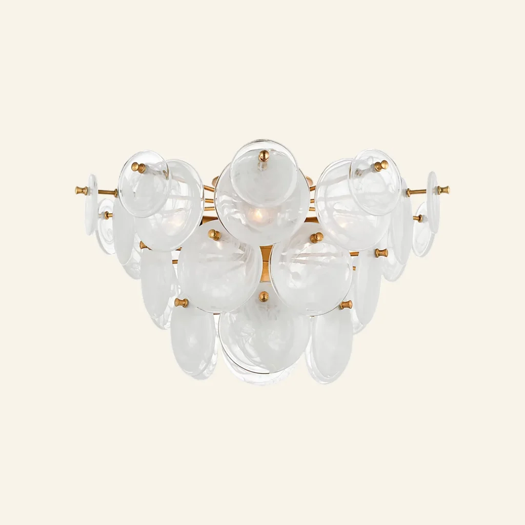 Doré Glass Flush Mount, 21" in gold